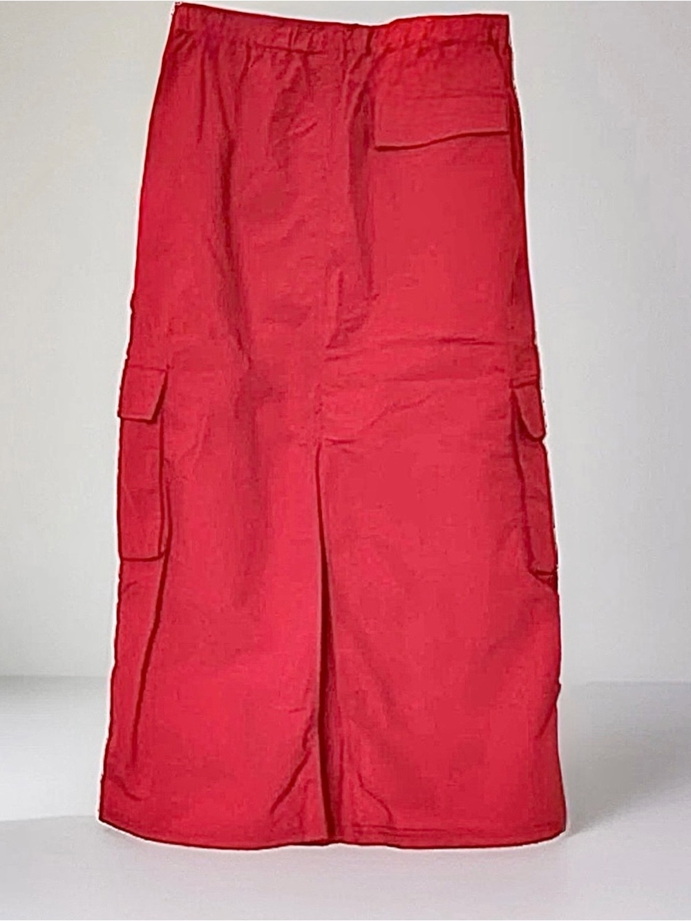 Love Tree NWOT Red Nylon Cargo Y2K Drawstring Maxi/Midi Skirt, M *Final Offer* - Picture 6 of 8